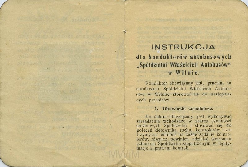 KKE 5430-4.jpg - Dok. Legitymacja służbowa dla pracowników autobusowej spółki wydane przez Spółdzielnie właścicieli Autobusów w Wilnie dla Michała Katkowskiego, Wilno, 12 VIII 1931 r.